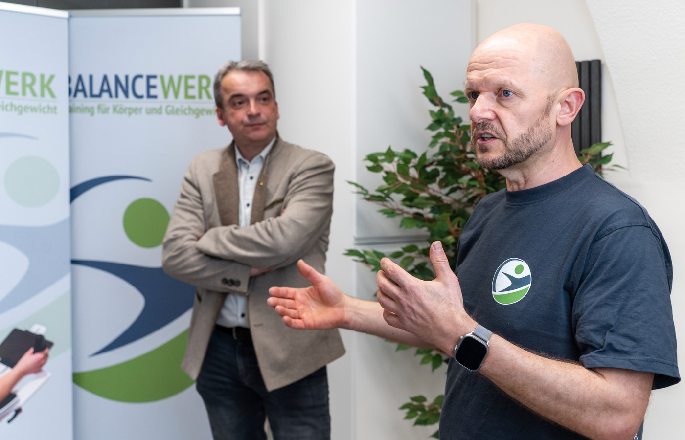 Besuchssituation im Studio mit Blick auf das Setup