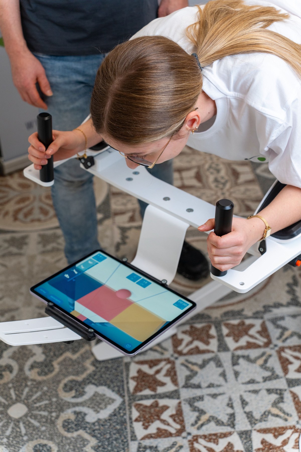 Tablet-Steuerung während einer VR-Session